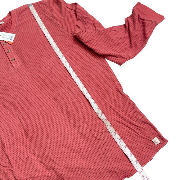 Marine Layer Auburn/Black Striped red Henley Shirt XXL long sleeves men’s new - Picture 4 of 16